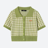 Litlookz Studio Soft Girl Plaid Crop Cardigan, view 3