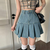 Litlookz Studio Soft Girl Pleated Denim Mini Skirt, view 2