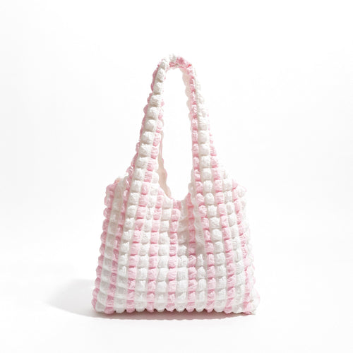 Litlookz Studio Soft Girl Quilted Striped Handbag