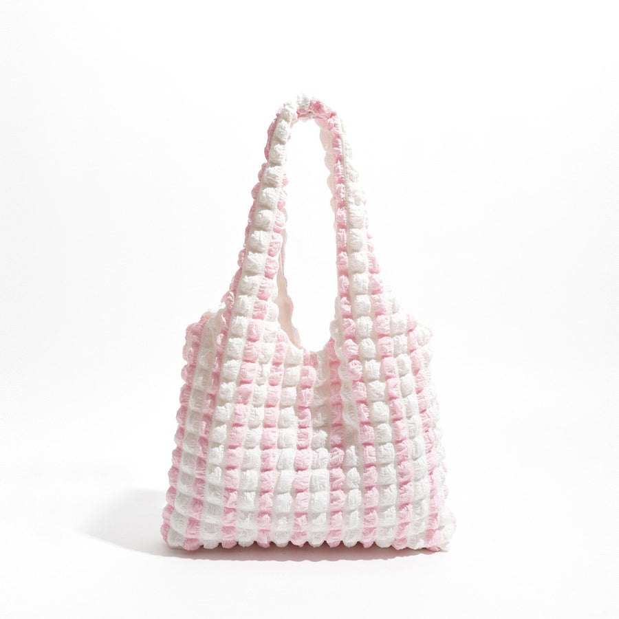 Litlookz Studio Soft Girl Quilted Striped Handbag