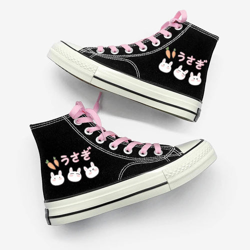 Litlookz Studio Rabbit & Carrot Lace Up Canvas Shoes