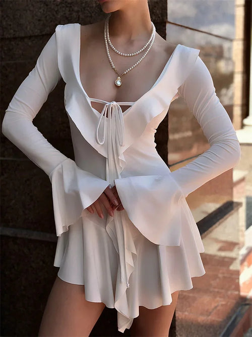 Litlookz Studio Soft Girl Ruffled Mini Dress