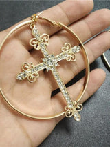 Litlookz Studio Sparkle Cross Hoop Earrings, view 4