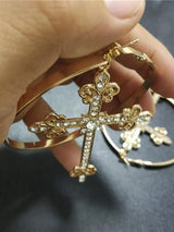 Litlookz Studio Sparkle Cross Hoop Earrings, view 6
