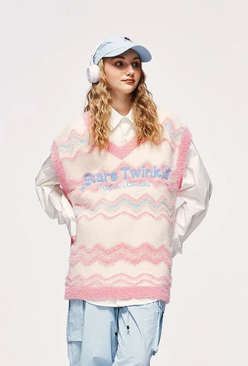 Litlookz Studio Stars Twinkle Fluffy Sweater Vest