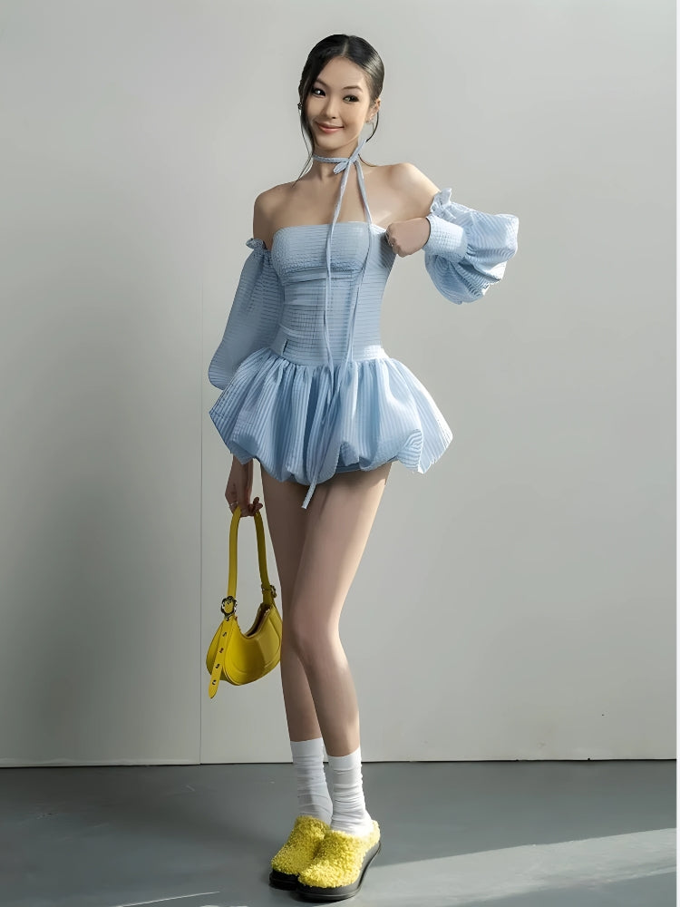 Litlookz Studio Strapless Bubble Mini Dress