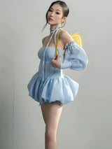 Litlookz Studio Strapless Bubble Mini Dress, view 2