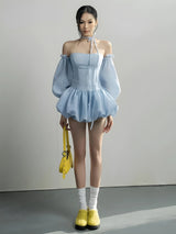 Litlookz Studio Strapless Bubble Mini Dress, view 3
