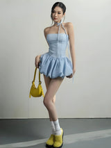 Litlookz Studio Strapless Bubble Mini Dress, view 4