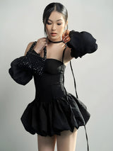Litlookz Studio Strapless Bubble Mini Dress, view 5