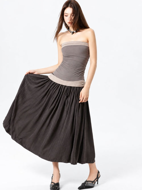 Litlookz Studio Strapless Earthy Maxi Dress