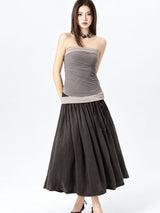 Litlookz Studio Strapless Earthy Maxi Dress, view 4