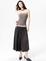 Litlookz Studio Strapless Earthy Maxi Dress, view 6