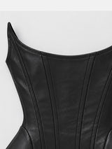 Litlookz Studio Strapless Faux Leather Corset Top, view 6