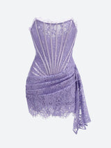 Litlookz Studio Strapless Lace Mini Dress, view 5