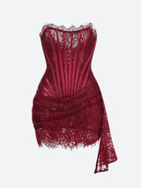Litlookz Studio Strapless Lace Mini Dress, view 6