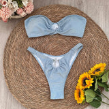 Litlookz Studio Strapless Pierced Bikini Set, view 3
