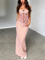 Litlookz Studio Strapless Sheer Top & Maxi Skirt Two Piece Set, view 3