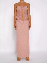 Litlookz Studio Strapless Sheer Top & Maxi Skirt Two Piece Set, view 5