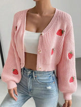 Litlookz Studio Strawberry Knit Cardigan, view 2