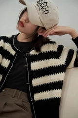 Litlookz Studio Striped Button Up Cardigan, view 3