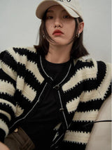 Litlookz Studio Striped Button Up Cardigan, view 4