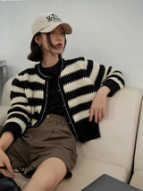 Litlookz Studio Striped Button Up Cardigan, view 5