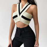 Litlookz Studio Striped Knitted Crop Top, view 3