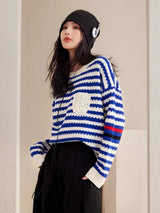 Litlookz Studio Striped Knitted Sweater, view 3