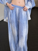 Litlookz Studio Striped Lace Trimmed Pants, view 3