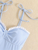 Litlookz Studio Striped One Piece Swimsuit, view 4