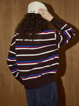 Litlookz Studio Striped Polo Collar Sweater, view 2