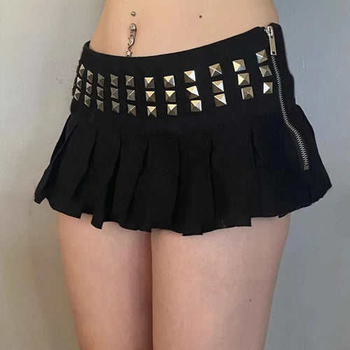 Litlookz Studio Studded Pleated Micro Skirt