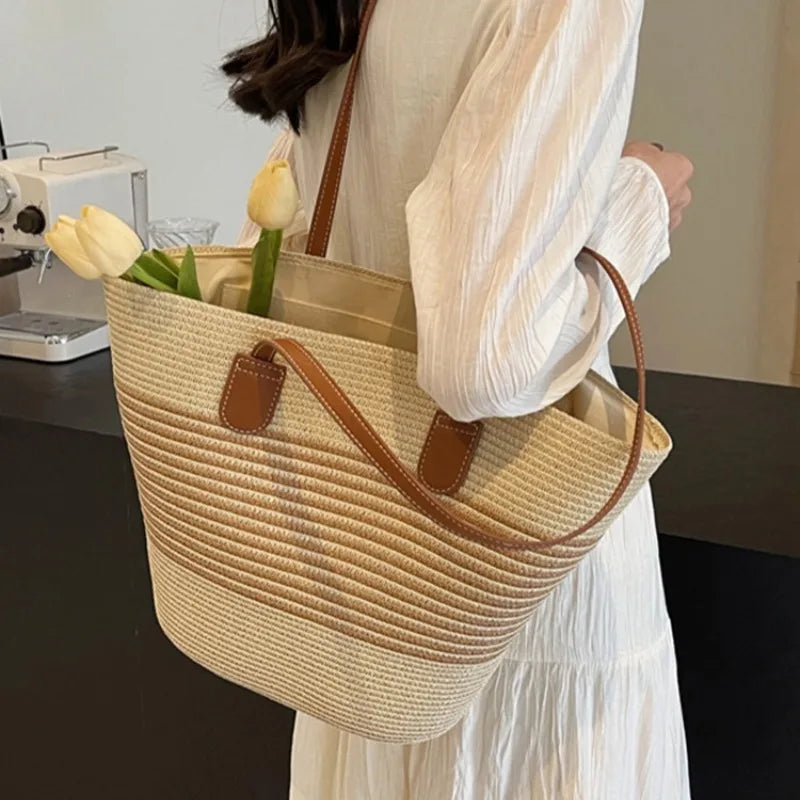 Litlookz Studio Summer Straw Tote Bag