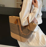 Litlookz Studio Summer Straw Tote Bag, view 3