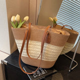 Litlookz Studio Summer Straw Tote Bag, view 6