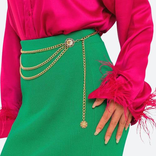 Litlookz Studio Sun Medallion Chain Belt