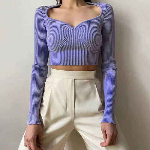 Litlookz Studio Sweetheart Neckline Corduroy Crop Top