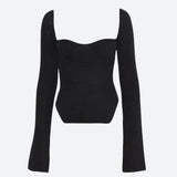 Litlookz Studio Sweetheart Neckline Knitted Top, view 4