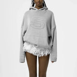 Litlookz Studio Tall Embroidered Knitted Hoodie, view 3