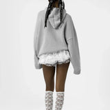 Litlookz Studio Tall Embroidered Knitted Hoodie, view 4