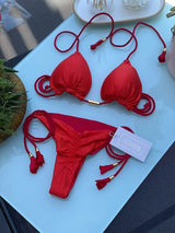 Litlookz Studio Tassel Tie Bikini Set, view 3