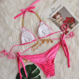 Litlookz Studio Tassel Triangle Bikini Set, view 2