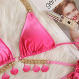 Litlookz Studio Tassel Triangle Bikini Set, view 3