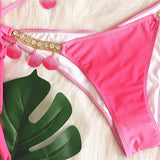 Litlookz Studio Tassel Triangle Bikini Set, view 5
