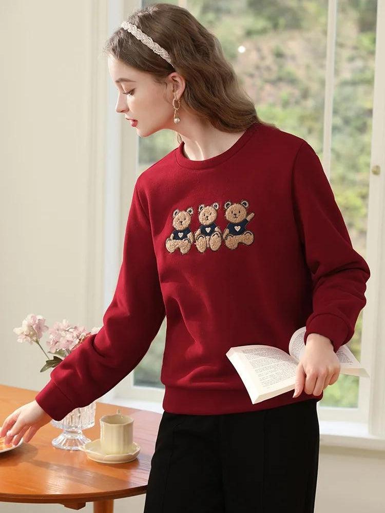 Litlookz Studio Teddy Bears Embroidered Sweatshirt