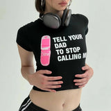Litlookz Studio Tell Your Dad Crop Tee, view 3
