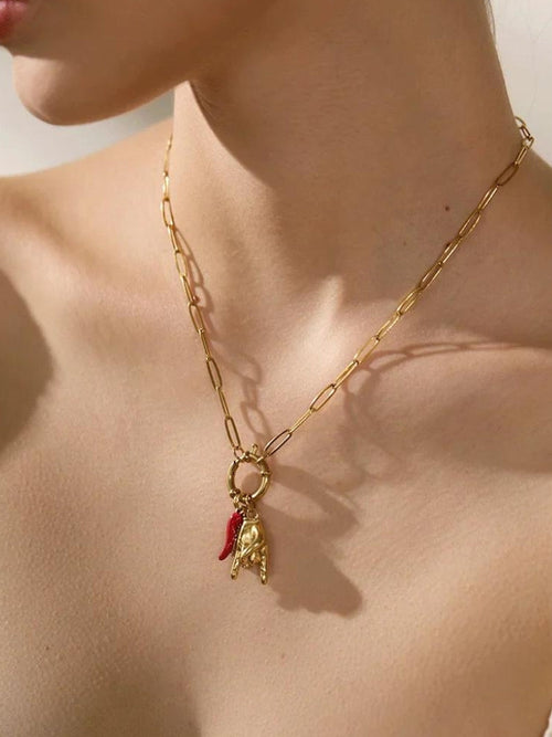 Litlookz Studio Three Charms Necklace & Bracelet Set
