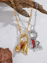 Litlookz Studio Three Charms Necklace & Bracelet Set, view 2
