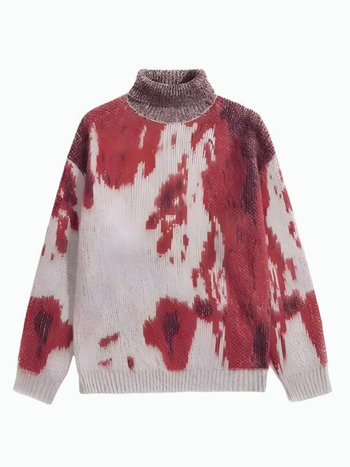 Litlookz Studio Tie Dye Turtle Neck Knitted Sweater